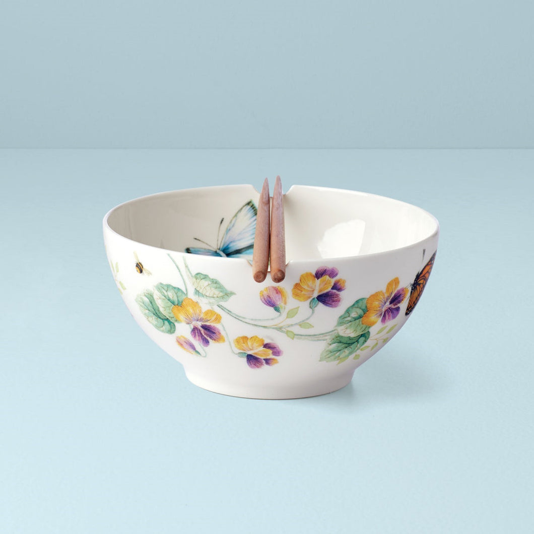 Lenox Butterfly Meadow Noodle Bowl With Chopsticks