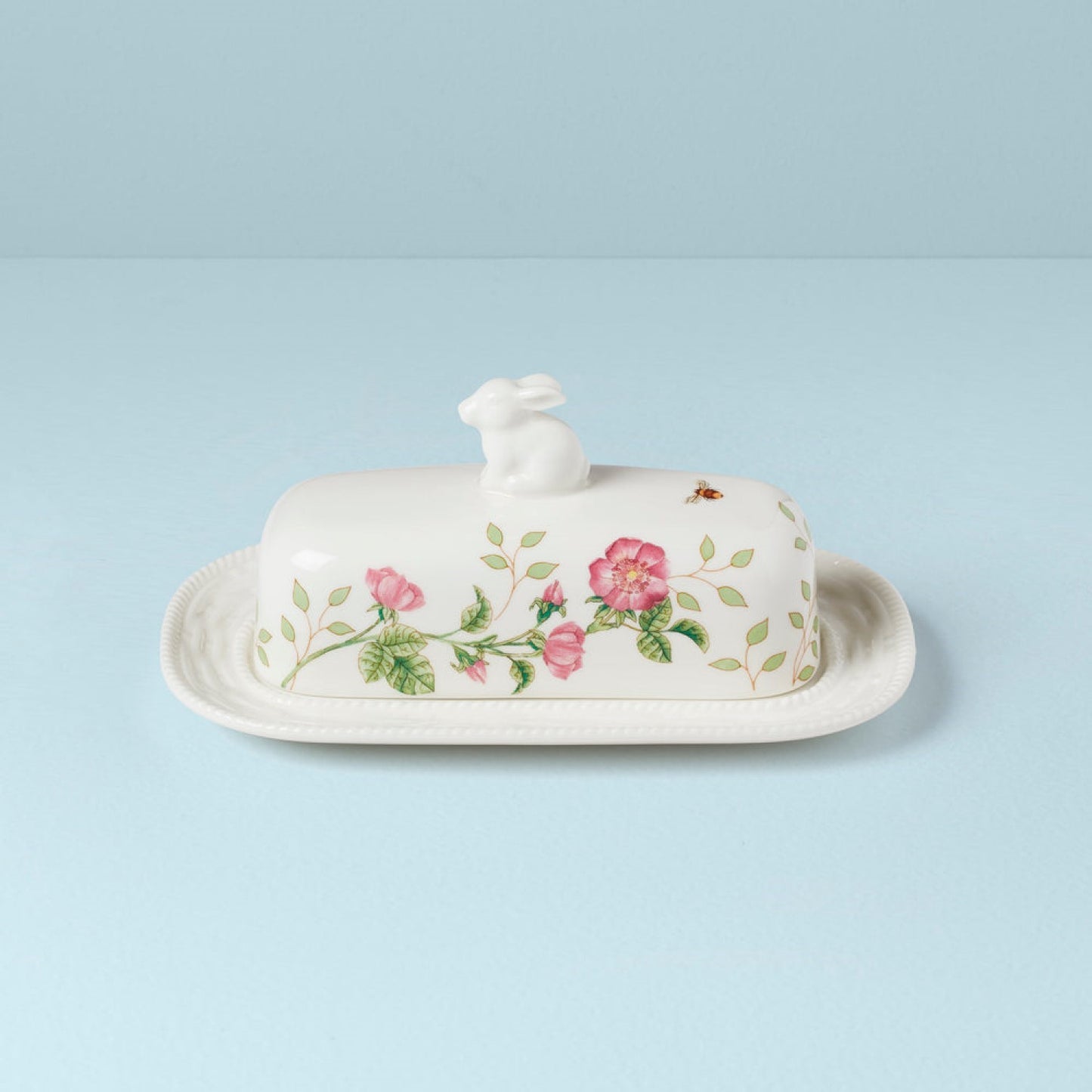 Lenox Butterfly Meadow Bunny Covered Butter Dish.