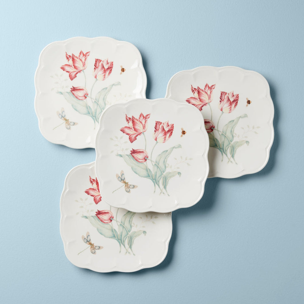 Lenox Butterfly Meadow Square Accent Plate, Set of 4