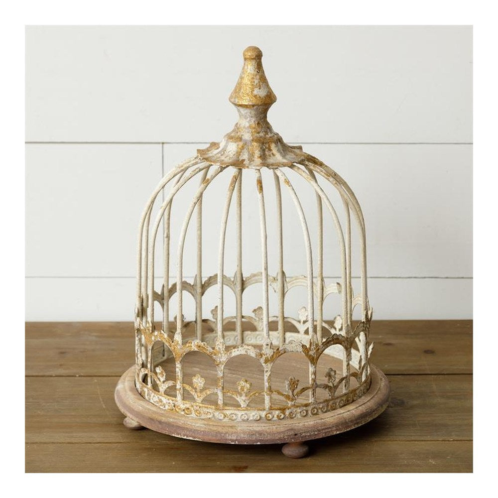 Your Heart's Delight Gold Distressed Bird Cage, Gold, Wood