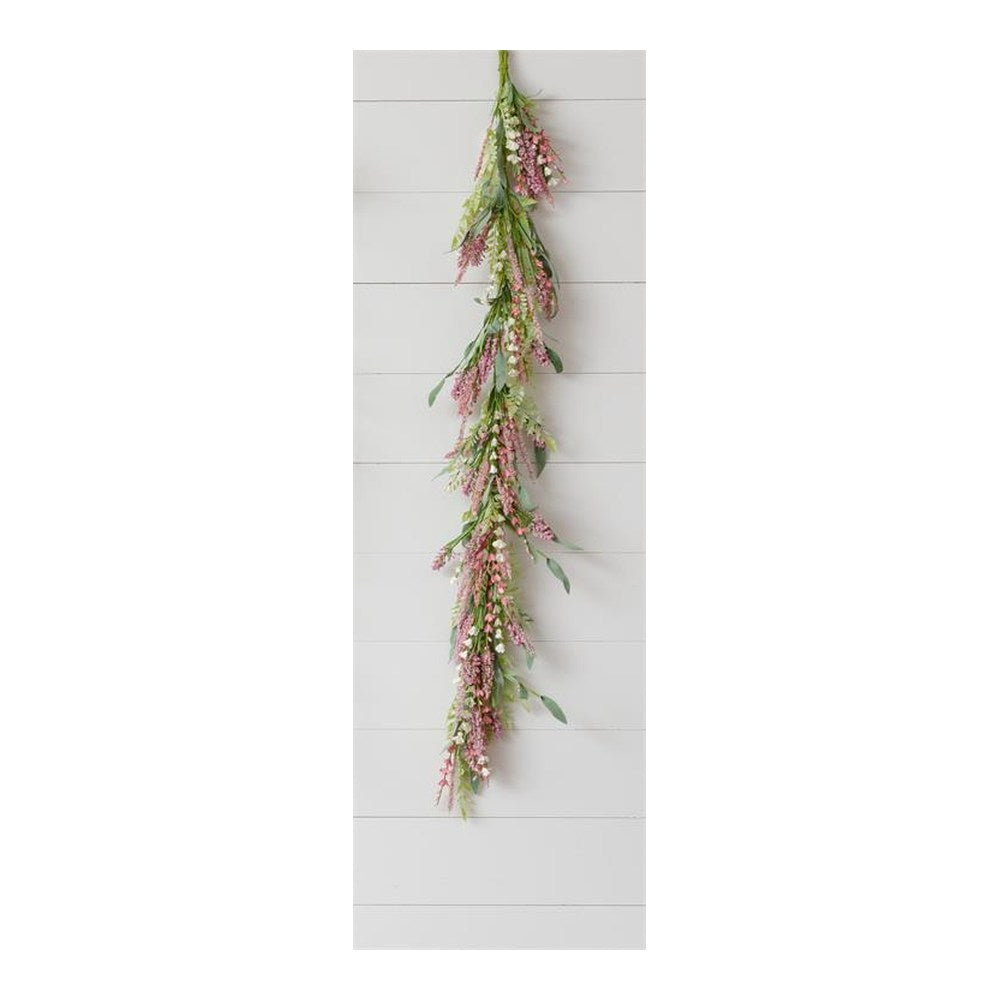 Your Heart's Delight Garland - Mauve And Pink Assortment Spikes, Foliage, Green