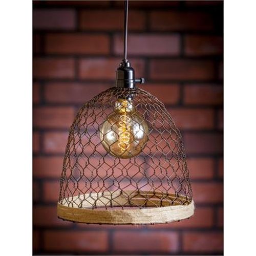 Your Heart's Delight Pendant Lamp - Chicken Wire Dome, Iron