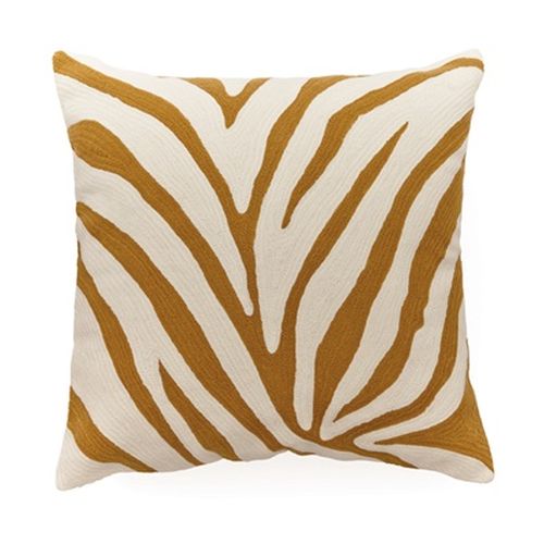 Safari Crewel Embroidered Square Cushion, Tiger Print