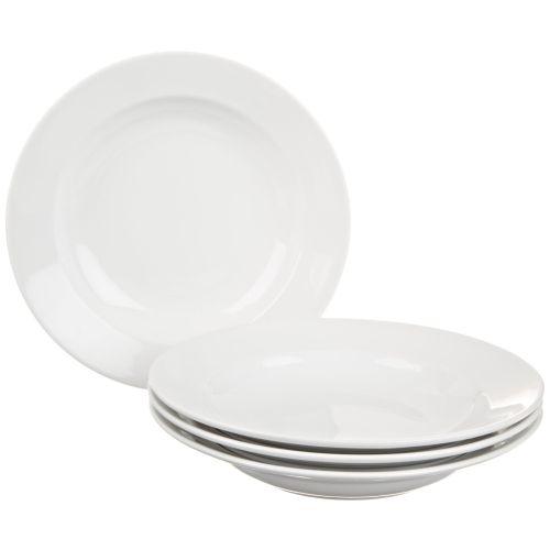 BIA Cordon Bleu Rim Soup Plate, 9.5", 10 oz, Set of 4, White, Porcelain by BIA Cordon Bleu