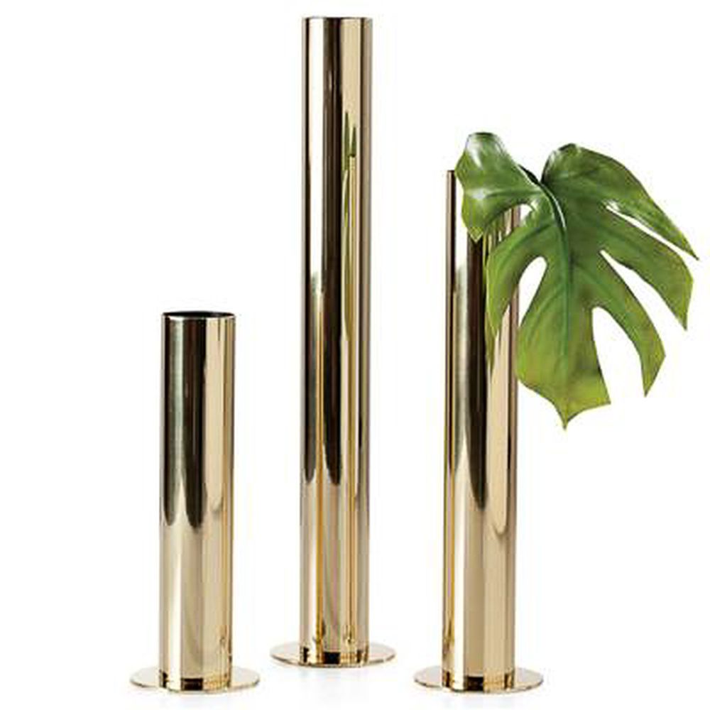 Torre & Tagus Stainless Steel Pipe Vase, Set of 3