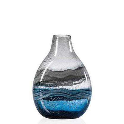 Torre & Tagus Andrea Swirl Glass Bulb Vase - Blue