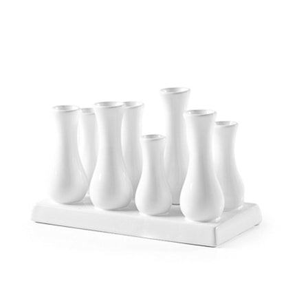 Torre & Tagus Multi Tube Urn Vase- White, Ceramic