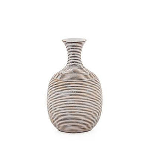 Torre & Tagus Colombo Ribbed Resin Bulb Vase - White
