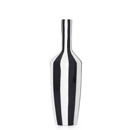 Torre & Tagus Abstract Black Band Ceramic Gourd Vase