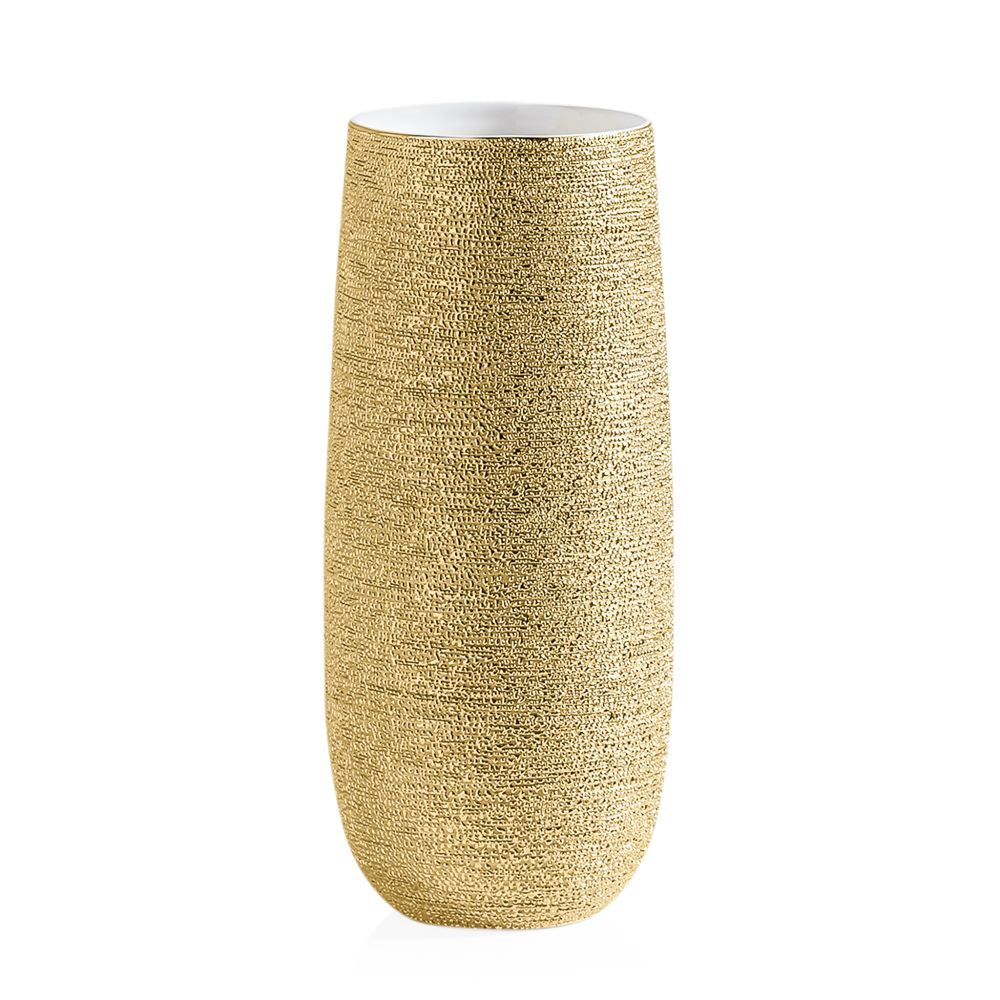 Torre & Tagus Brava Gold Spun Textured Vase, 6"