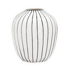 Load image into Gallery viewer, Torre &amp; Tagus Abstract Striped Gourd Ceramic Vase, 9.5&quot;