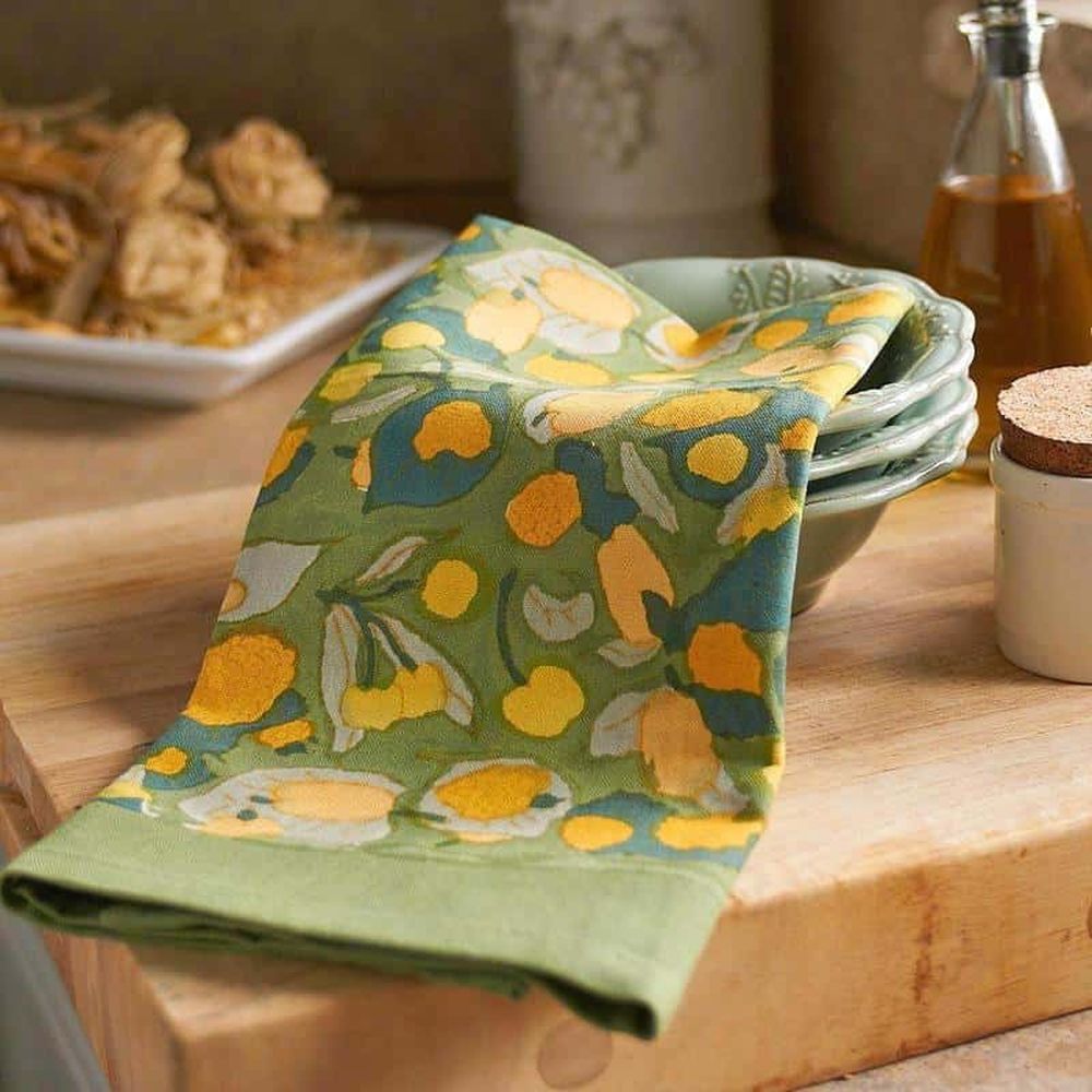 Couleur Nature Fruit Yellow/Green Tea Towels 20X30 - Set Of 3