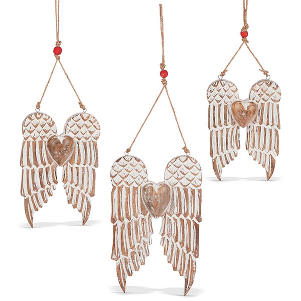Gerson Companies Set of 3 Wood Angel Wings by Gerson Company
