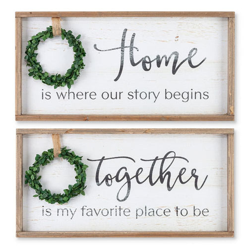 Gerson Companies Wall Decor with Wreath, Assortment of 2 by Lone Elm Studios