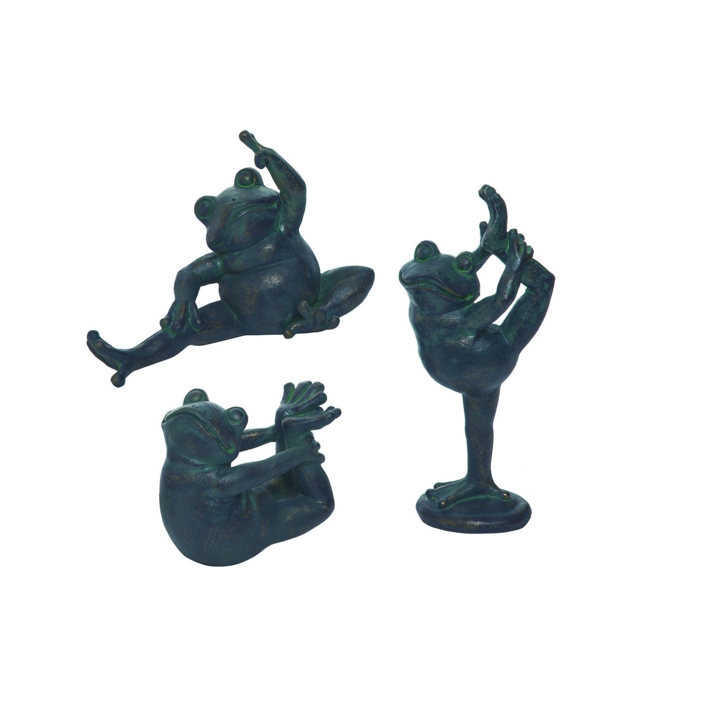 Transpac Resin Yoga Frog Figurine, Set Of 3, Assortment
