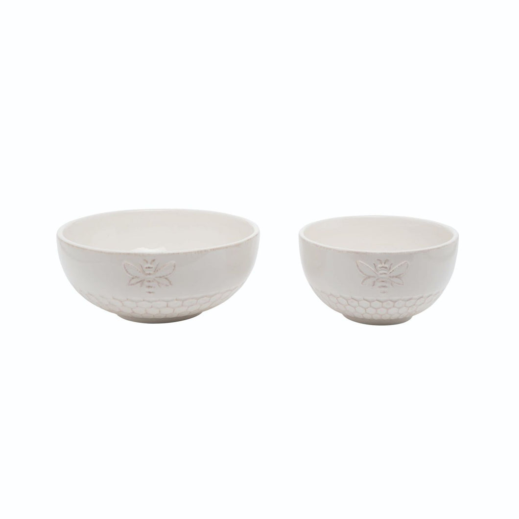 Transpac Dolomite Bee Nested Bowls, Set Of 2