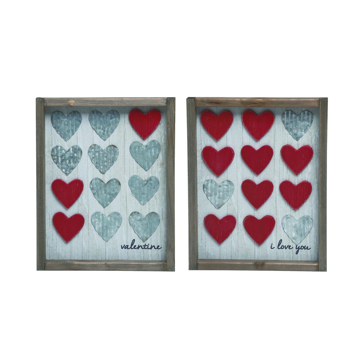 Transpac Wood Valentine Heart Frame Decor, Set Of 2, Assortment