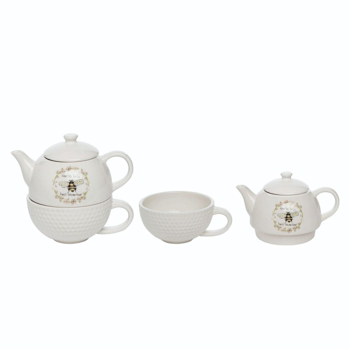 Transpac Dolomite Tea Pot & Mug Set