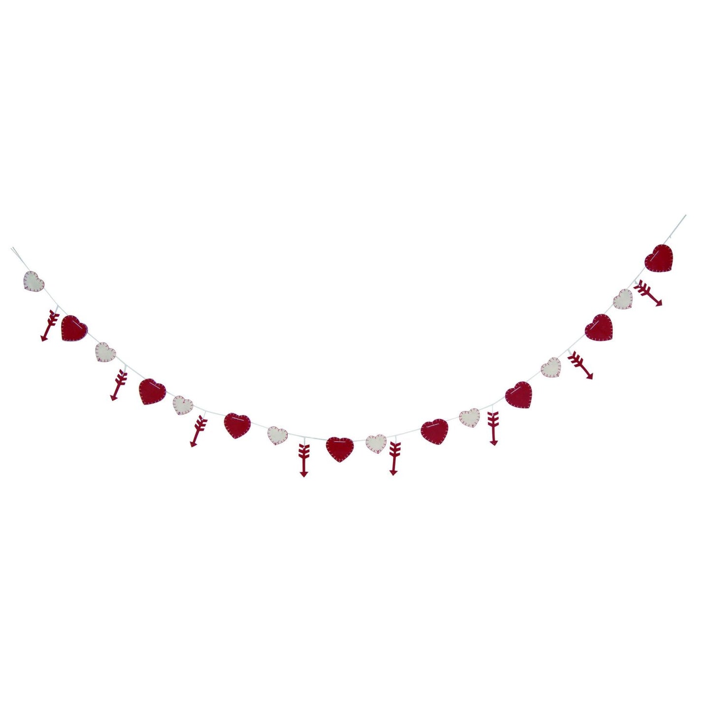 Transpac Fabric Valentine Hearts & Arrows Banner