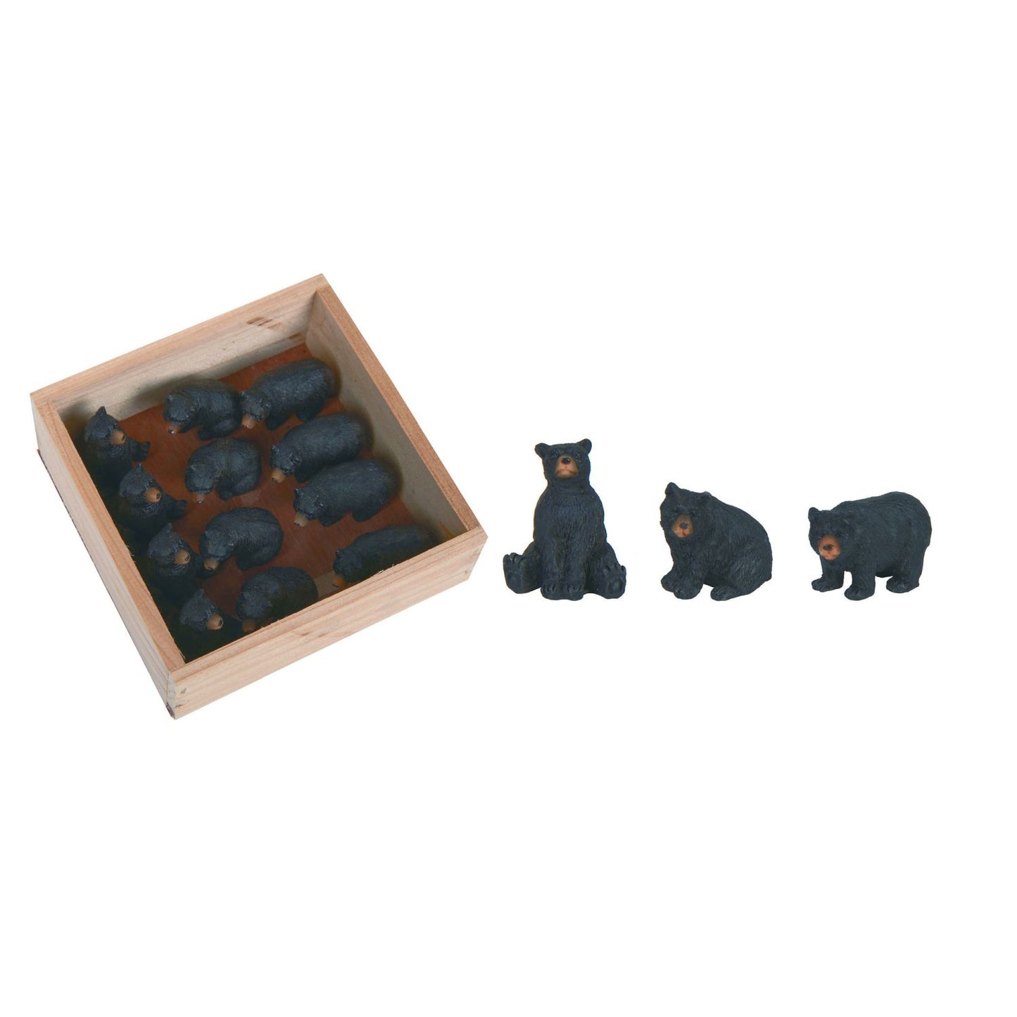 Transpac Resin Mini Bear Figurines In Crate, Set Of 12