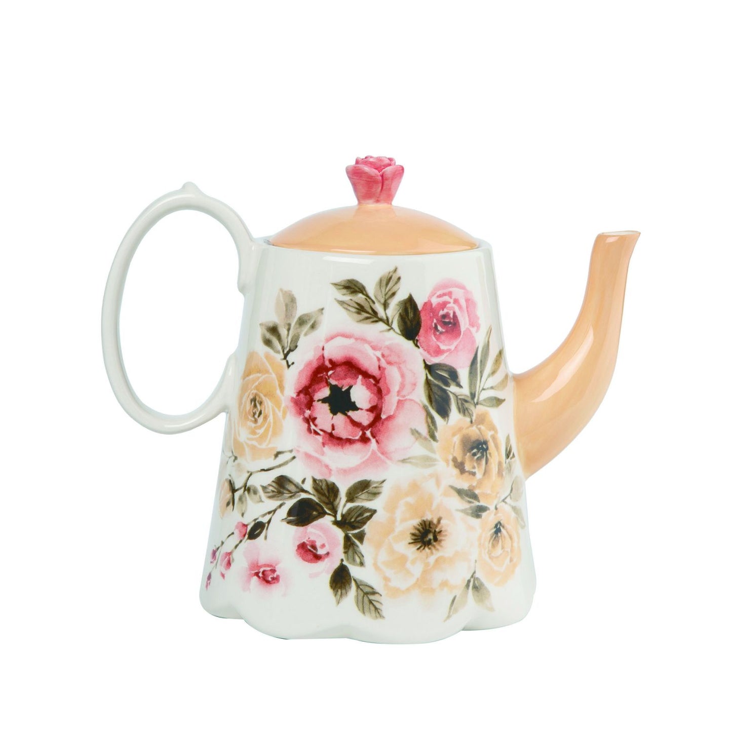 Transpac Dolomite Cottage Floral Teapot