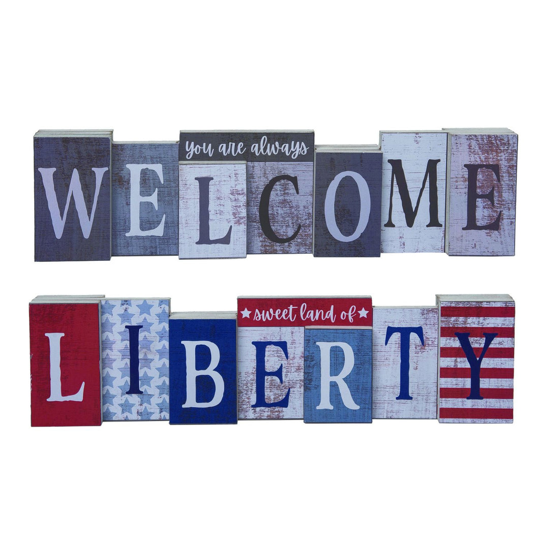 Transpac MDF Reversible Welcome/Liberty Home Decor