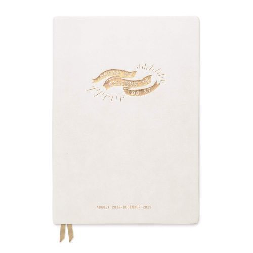Monthly Planner Large 2018-2019 Ivory "Dream Believe Do"