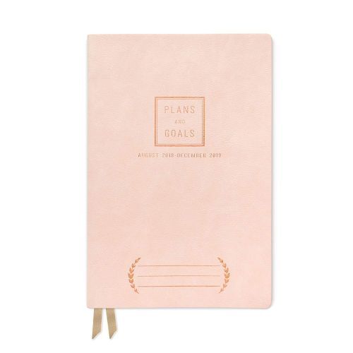 Monthly Planner Small 2018-2019 Blush "Plans And Goals"