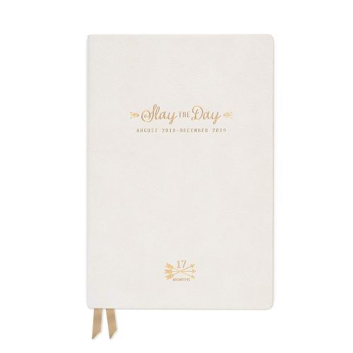 Monthly Planner Small 2018-2019 Ivory "Slay The Day"