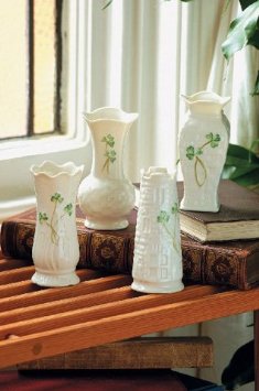 Belleek Vase Collection, Set of 4, Mini, China.
