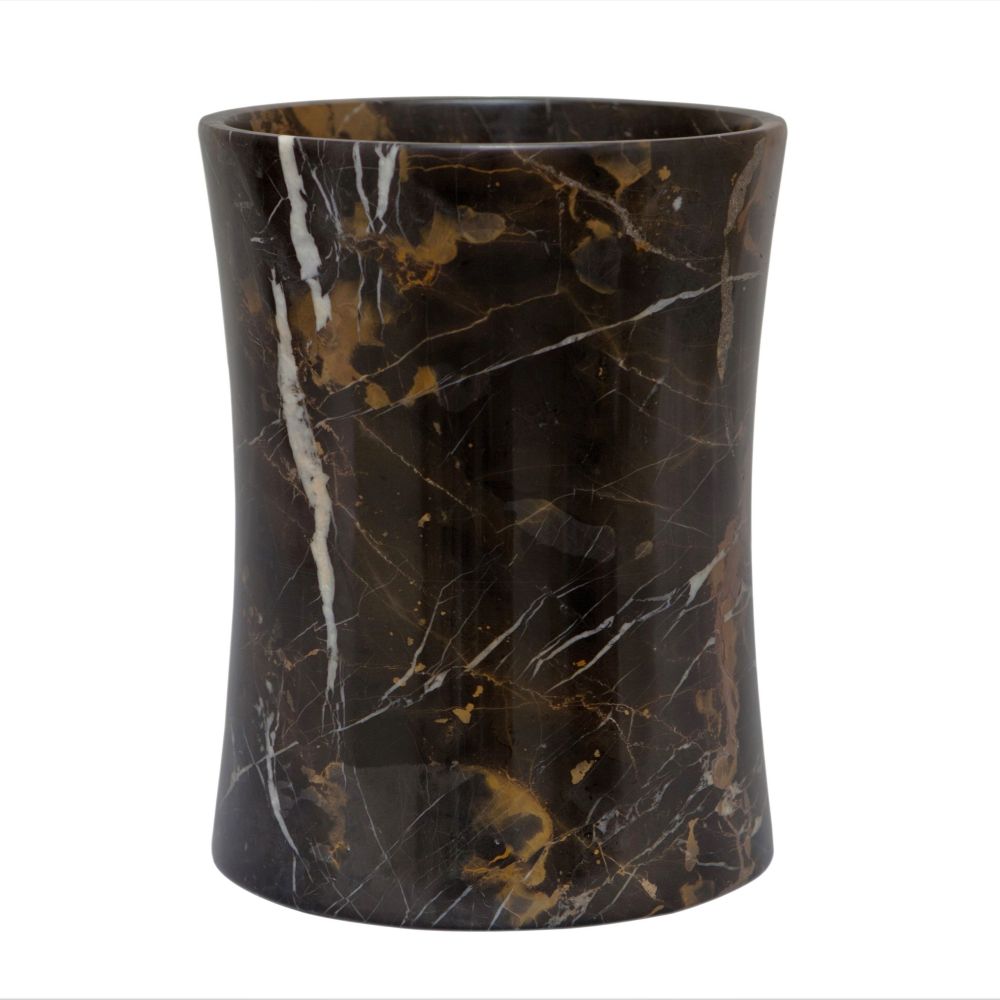Marble Crafter Vinca Collection Black & Gold Marble Waste Bin