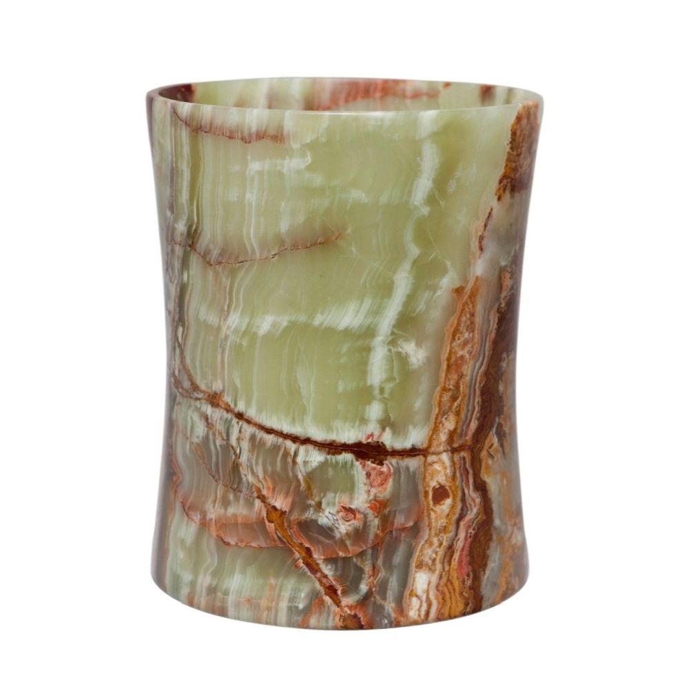 Marble Crafter Vinca Collection Whirl Green Onyx Waste Bin