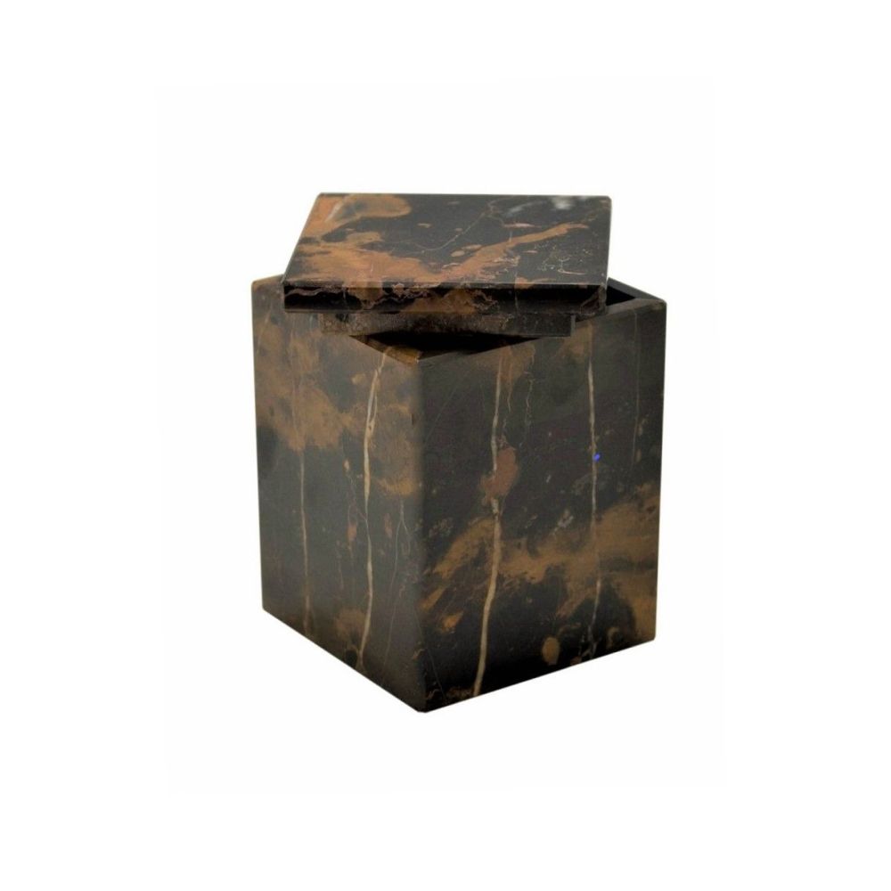 Marble Crafter Myrtus Collection Black & Gold Square Canister