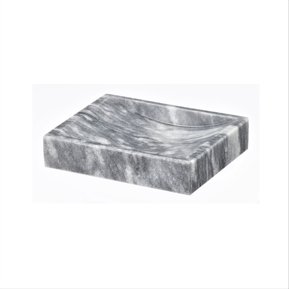 Marble Crafter Myrtus Collection Cloud Gray Rectangular Soap Dish