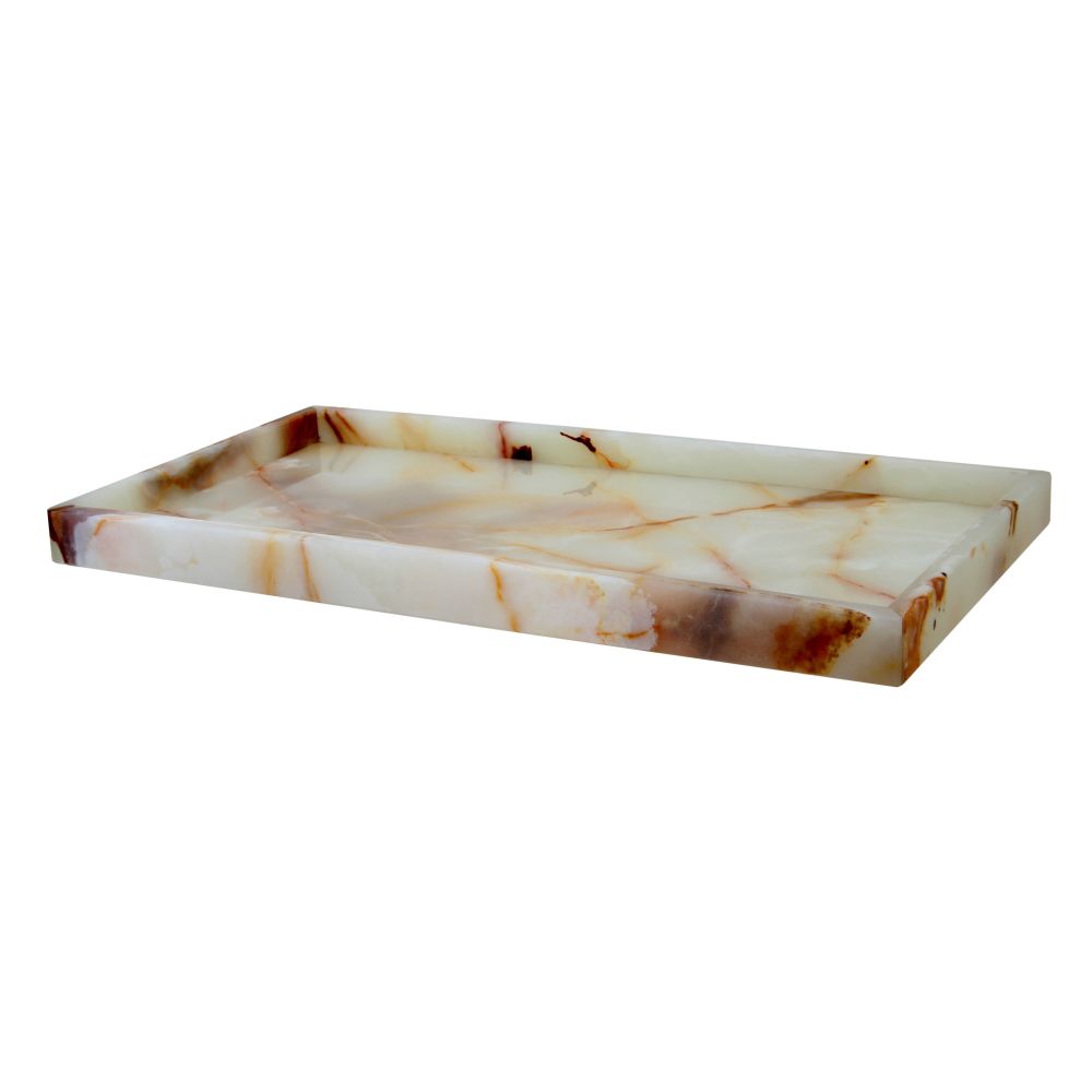 Marble Crafter Myrtus Collection Light Green Onyx Amenity Tray
