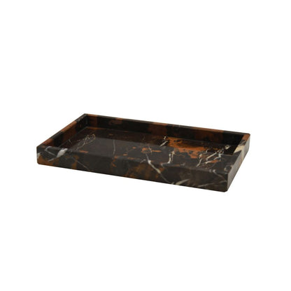 Marble Crafter Myrtus Collection Black & Gold Marble Amenity Tray