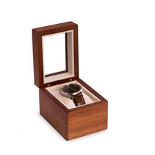 Load image into Gallery viewer, Bey Berk Matte Black / Cherry Wood Single Watch Box by Bey Berk