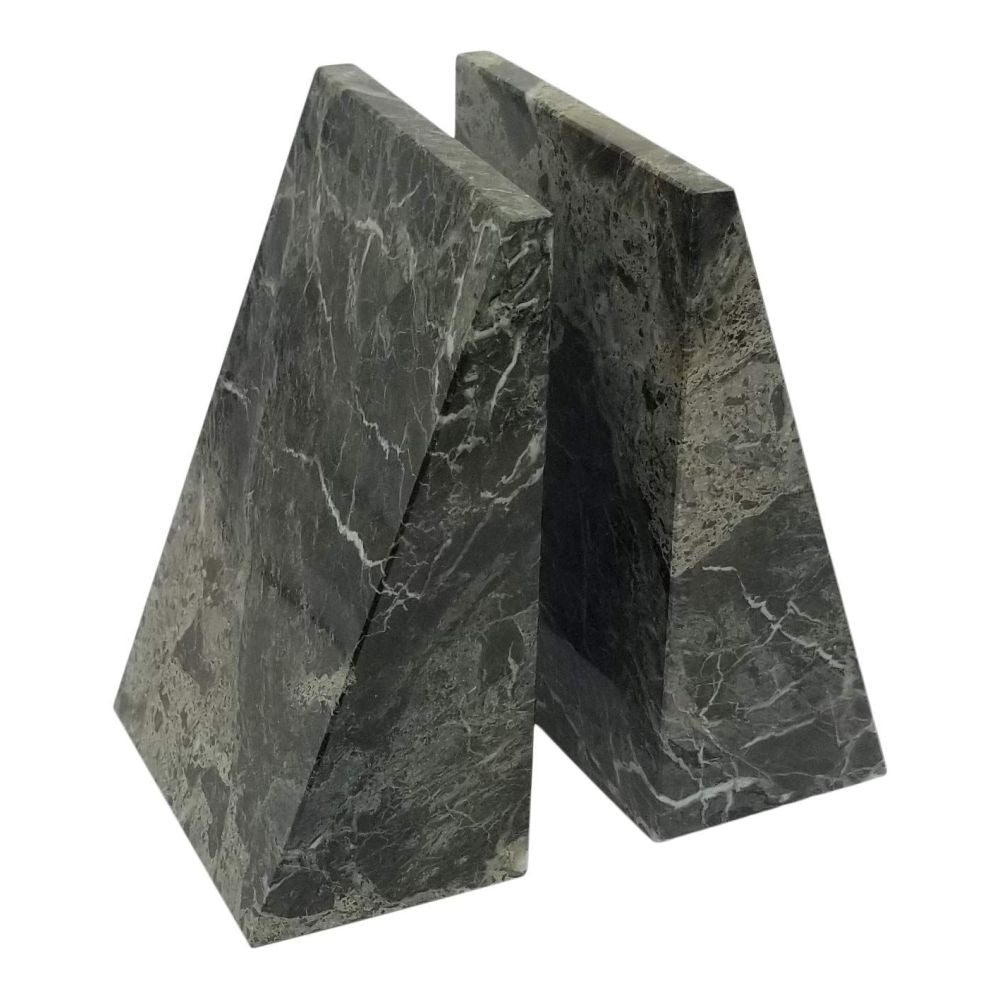 Marble Crafter Zeus Collection Cloud Gray Marble Bookends