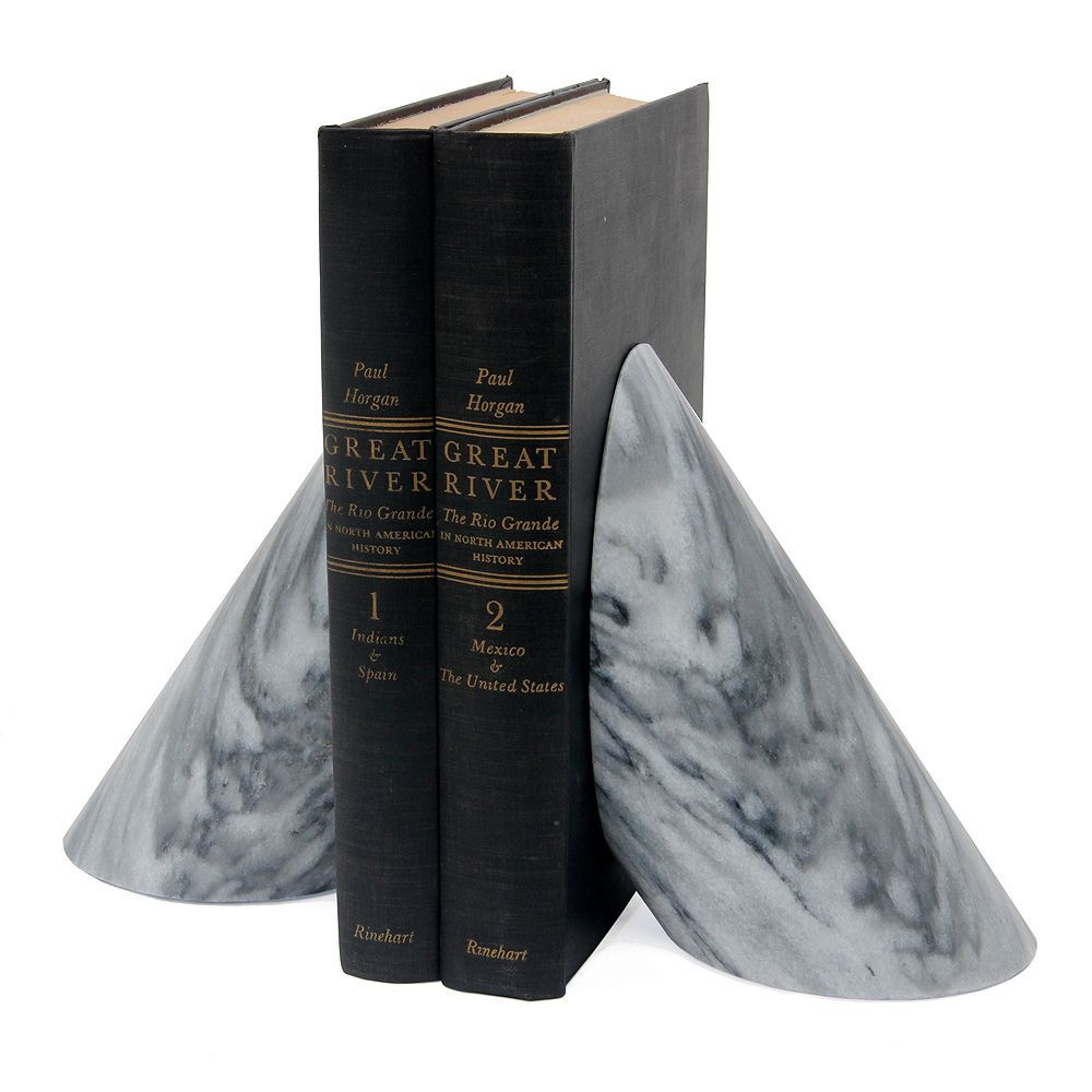 Marble Crafter Coronet Collection Cloud Gray Marble Bookends