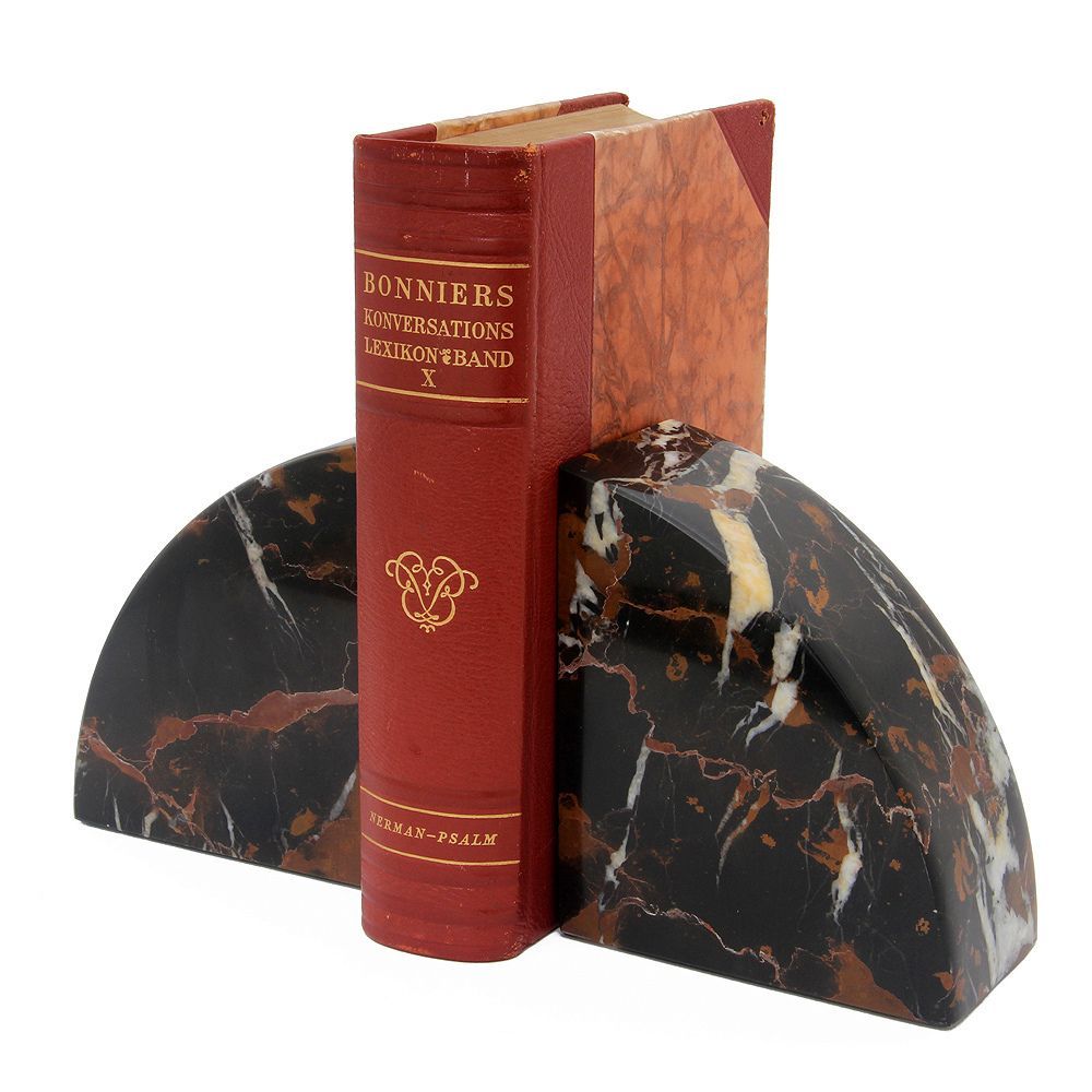 Marble Crafter Cerasus Collection Black & Gold Marble Bookends