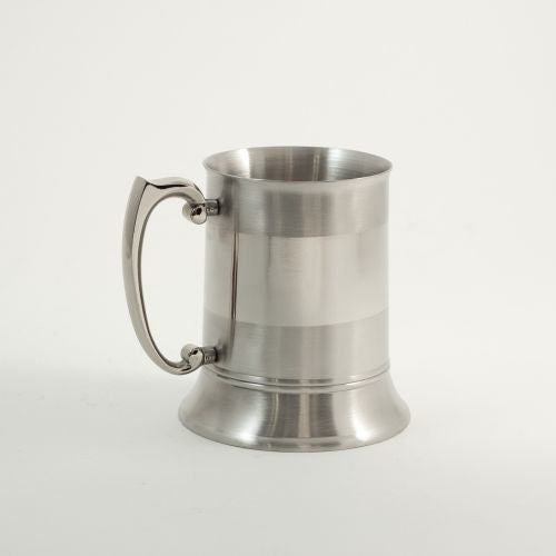 Stainless Steel 1 Pint Tankard With Shiny & Satin Finish