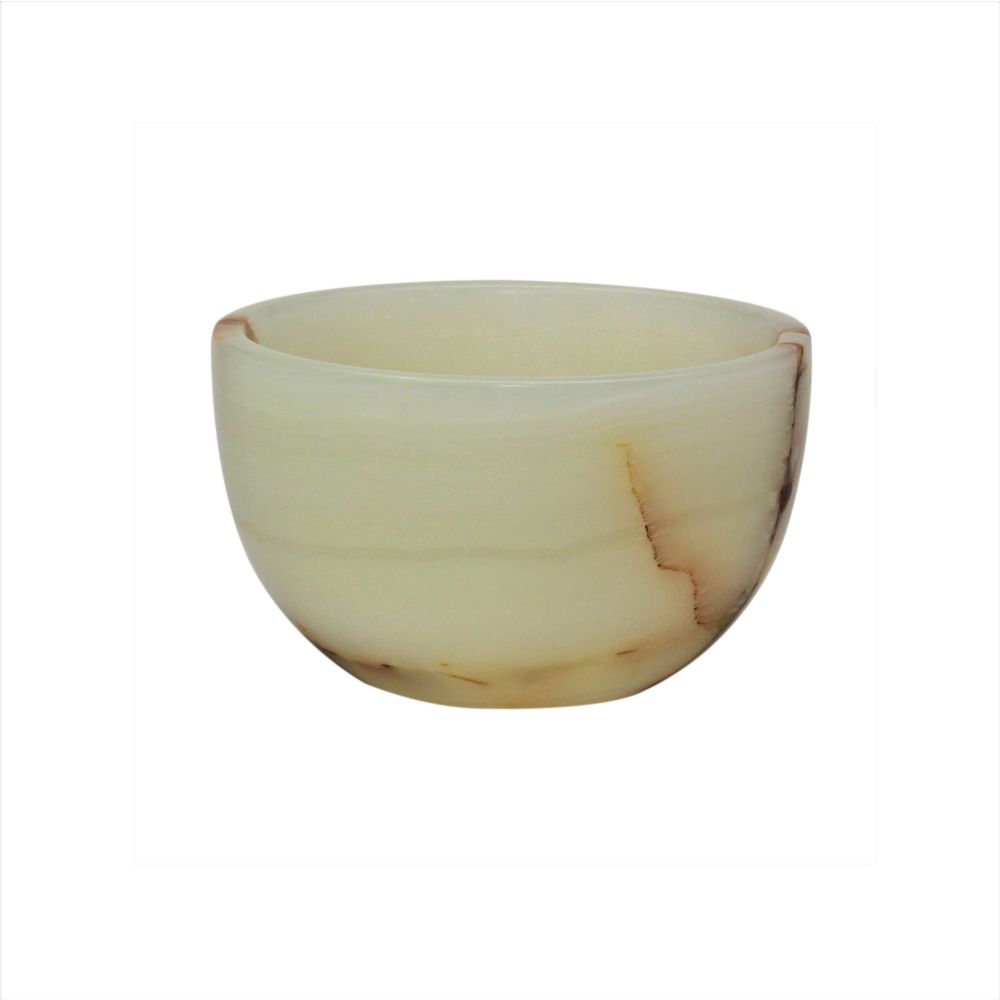 Marble Crafter Eros Collection Light Green Onyx 6" Honed Finish Nut Bowl