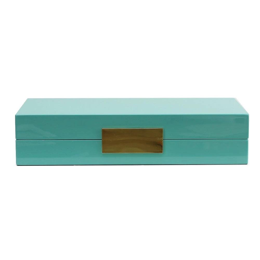 Addison Ross 4x9 Turquoise Jewelry Box with Gold by Addison Ross