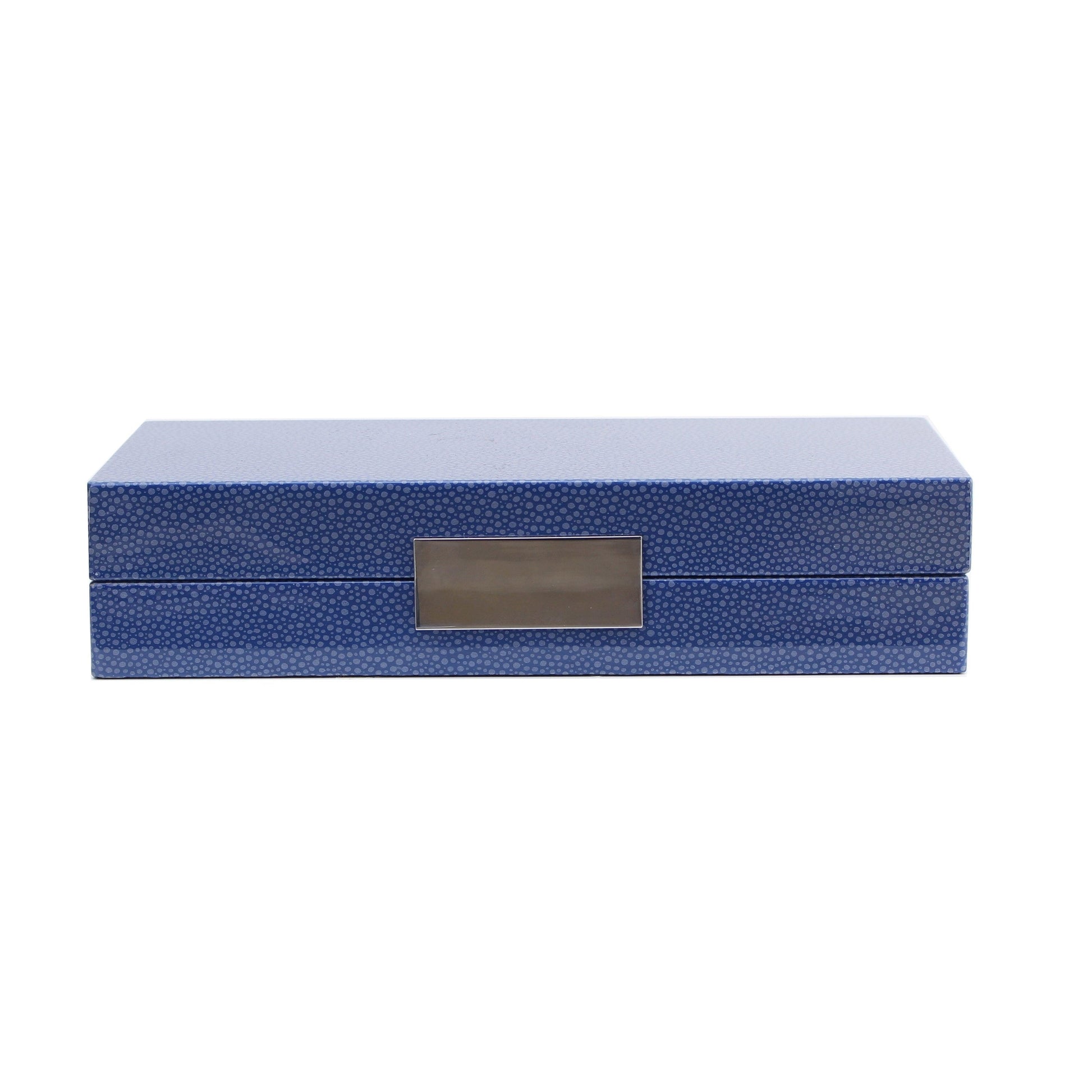 Addison Ross 4x9 Blue & Silver Shagreen Jewelry Box by Addison Ross