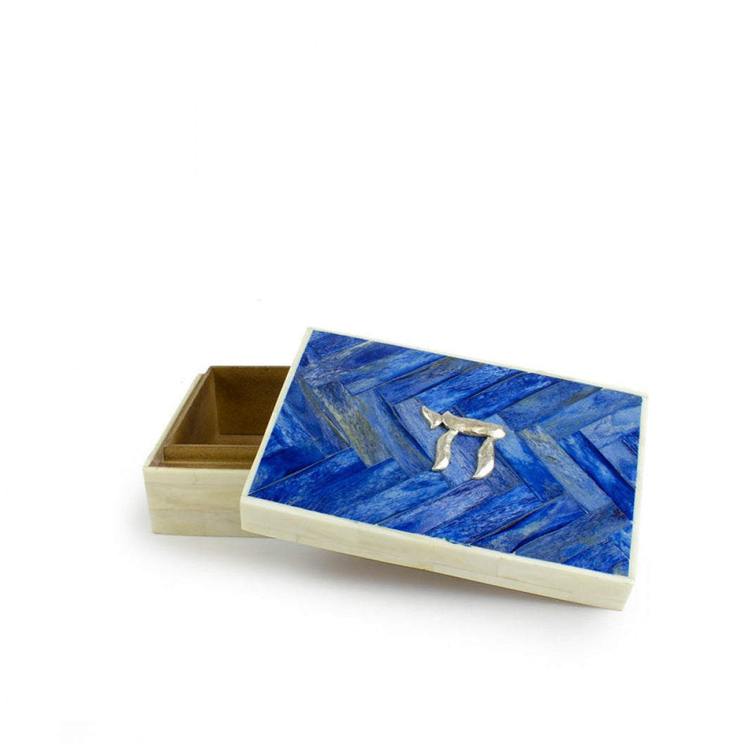 Quest Collection Judaica Blue Horn Inlay Box