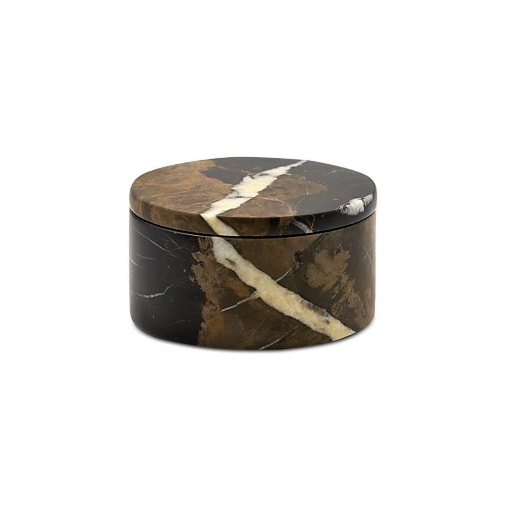 Marble Crafter Eirenne Collection Black & Gold Circular Box