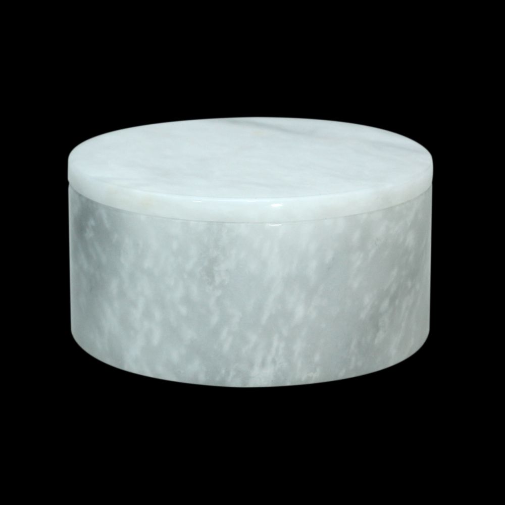 Marble Crafter Eirenne Collection Pearl White Circular Box