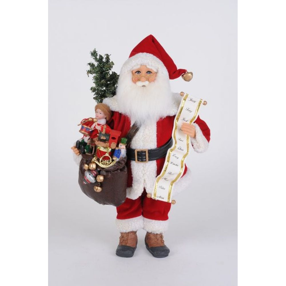 Karen Didion Lighted Vintage Toy Bag Santa