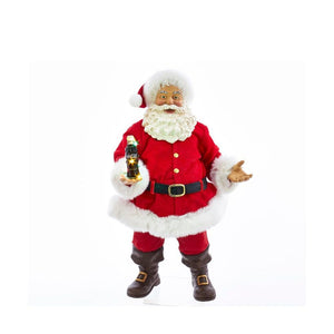 Kurt Adler 10.5-Inch Coca-Cola® Santa with LED Bottle Table Piece, Red
