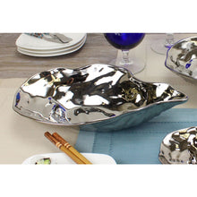 Load image into Gallery viewer, Pampa Bay Let&#39;s Entertain Porcelain Oyster Bowl, Silver